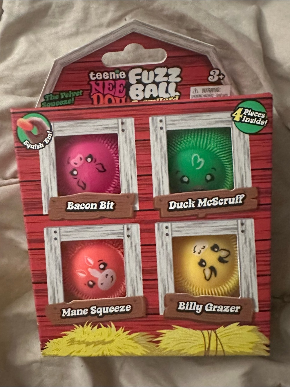 NeeDoh Teenie Farmyard FuzzBall 4-Pack